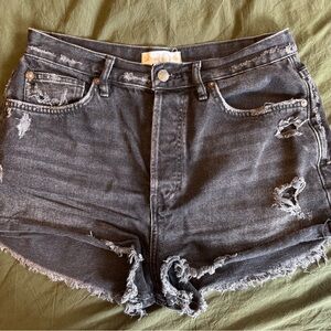 We The Free Black Distressed Jean Shorts